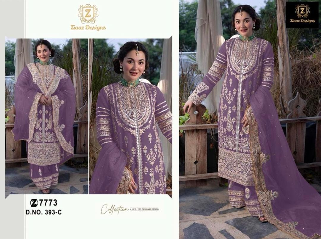 393 A To D By Ziaaz Designs Semi Stitched Pakistani Suits Suppliers in India
